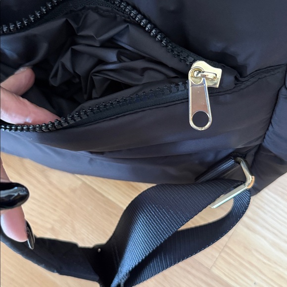 Mark & Graham Black Backpack Puffer Quilted Gold Hardware - Picture 6 of 8